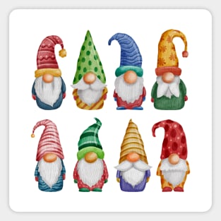 Christmas Gnomes watercolor set Magnet